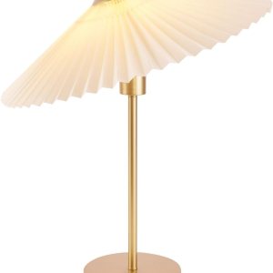 KUNJOULAM Lámpara de mesa plisada pequeña, lámpara de mesita de noche con pantalla beige, mini lámpara Morden para dormitorio, sala de estar, KUNJOULAM Lámpara de mesa plisada pequeña, lámpara de mesita de noche con pantalla beige, mini lámpara Morden para dormitorio, sala de estar,