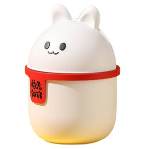 Zerodeko Mini cesta de basura con forma de conejo con forma de animal, cubo de almacenamiento de basura de escritorio, cubo de basura para coche, Zerodeko Mini cesta de basura con forma de conejo con forma de animal, cubo de almacenamiento de basura de escritorio, cubo de basura para coche,