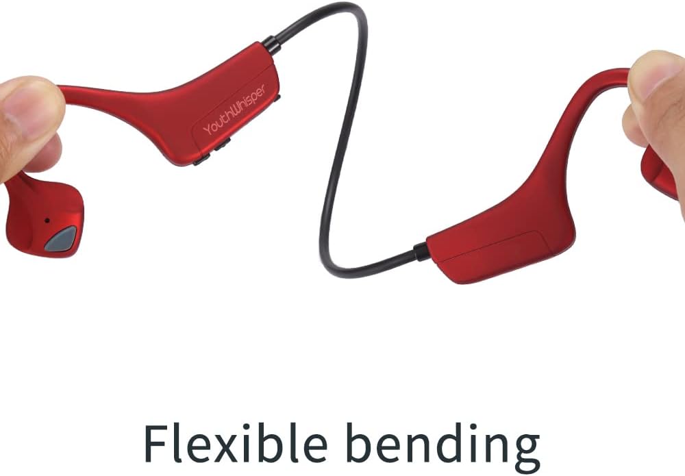 YouthWhisper – Auriculares inalámbricos de conducción ósea Bluetooth, auriculares inalámbricos de oreja abierta, auriculares deportivos con
