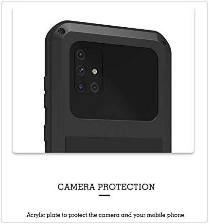 LOVE MEI Funda para Samsung Galaxy A71 4G, resistente al agua, militar, resistente, a prueba de golpes, polvo y suciedad, aluminio híbrido, metal,