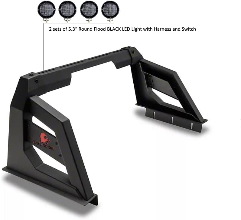 Black Horse Armour – Juego de luces LED de 5.3 pulgadas de diámetro, color negro, compatible con Chevrolet Silverado 3500 01-06  Chevrolet Silverado