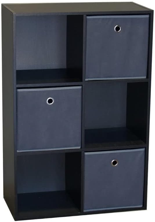 Proman Products Estantería organizadora de almacenamiento de 6 cubos, 36 pulgadas de alto x 24 pulgadas de ancho x 12 pulgadas de profundidad, color
