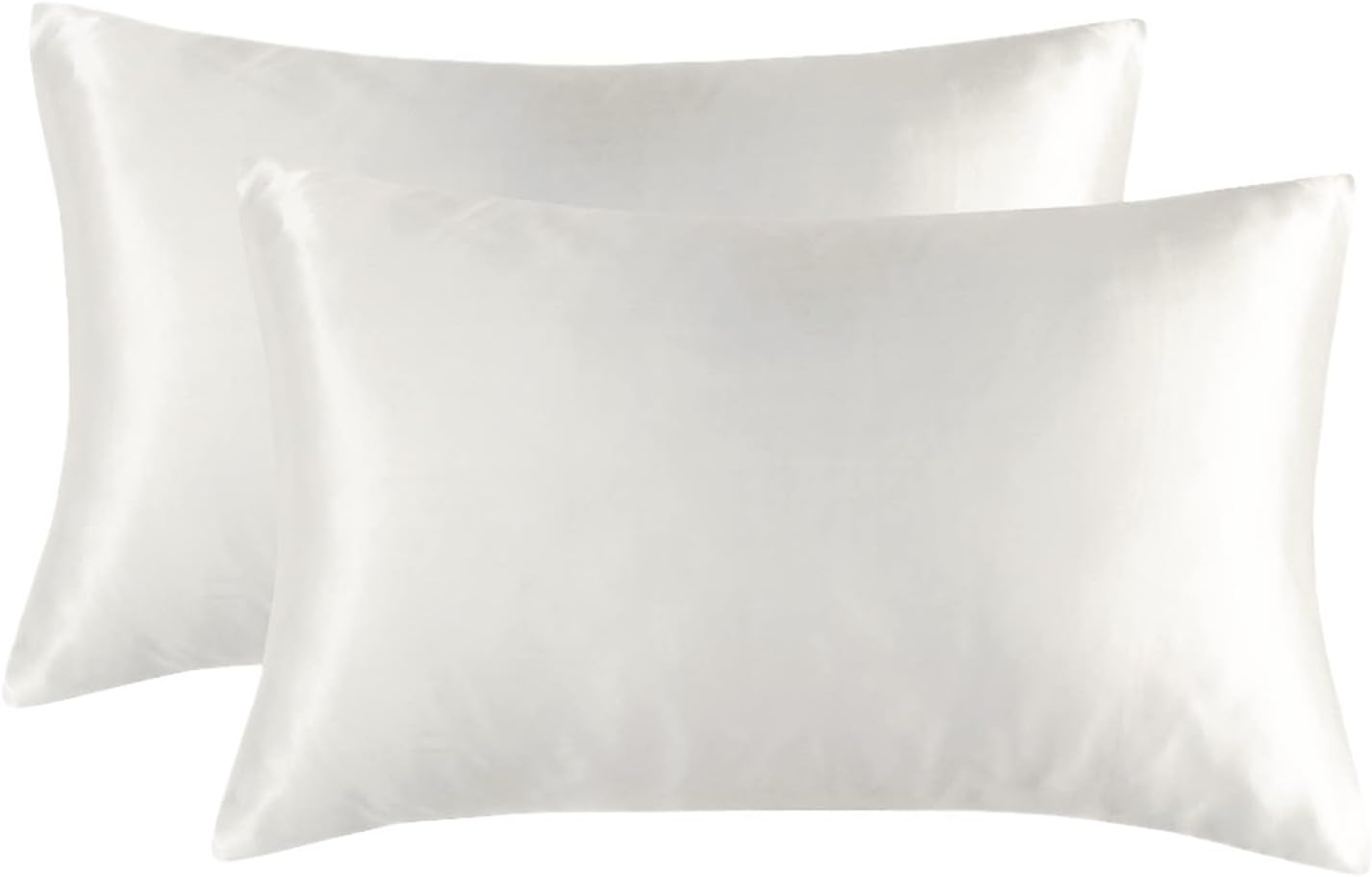 Juego de 2 fundas de almohada de seda satinada para cabello y piel, súper suaves y acogedoras, fundas de almohada con cierre envolvente para