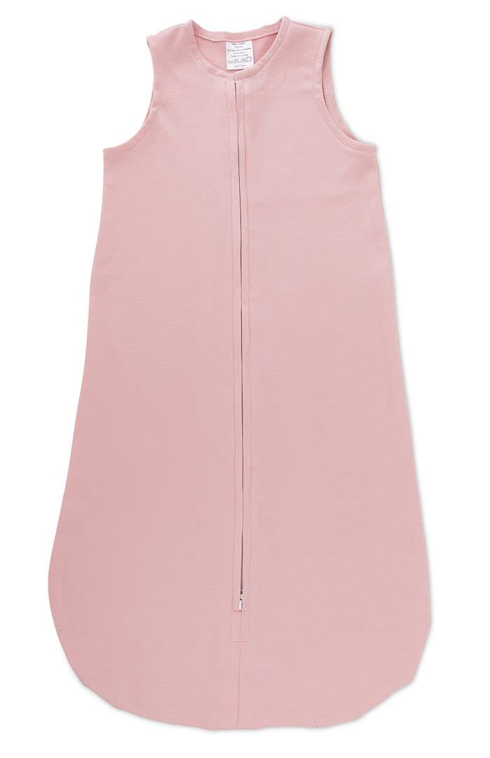 Juego de manta y mitones para bebé, saco de dormir 100% algodón de punto con cremallera para bebé niña de 6 a 12 meses (rosa sólido)