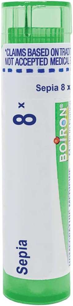Boiron Sepia 8X Md 80 pellets para hinchazón y dolor lumbar durante la menstruación