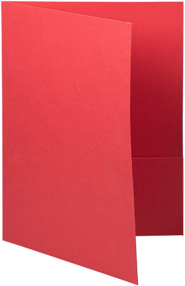 JAM Paper, dos carpetas de bolsillo de tela negra, paquetes de varios tamaños, rojo  (Red Linen)