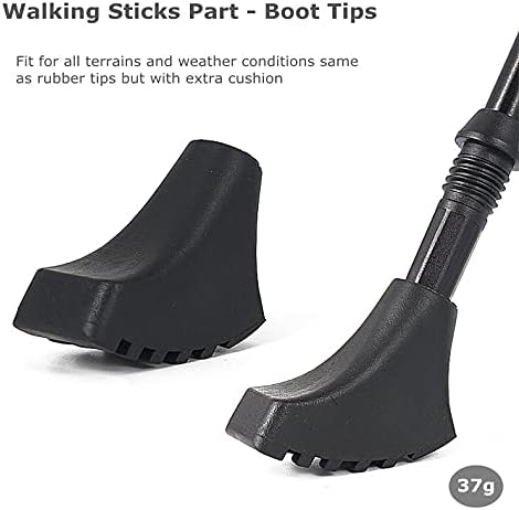 Walking Stick Tips Rubber 4pcs Trekking Pole Tips Replacement- Rubber Feet for Hiking Poles, Walking Sticks, Trekking Poles  Rubber Tip for Walking