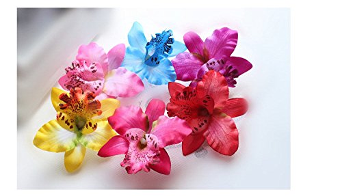 10 pinzas para el pelo de flores de gasa para mujer, diseño de mariposa, orquídea, cocodrilo, accesorios de boda, decoración de eventos de boda