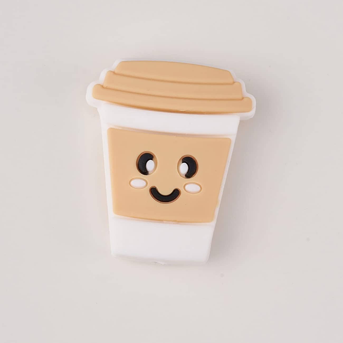 18 cuentas de taza de café de dibujos animados, cuentas de impresión de silicona, cuentas planas de forma colorida, cuentas espaciadoras de silicona