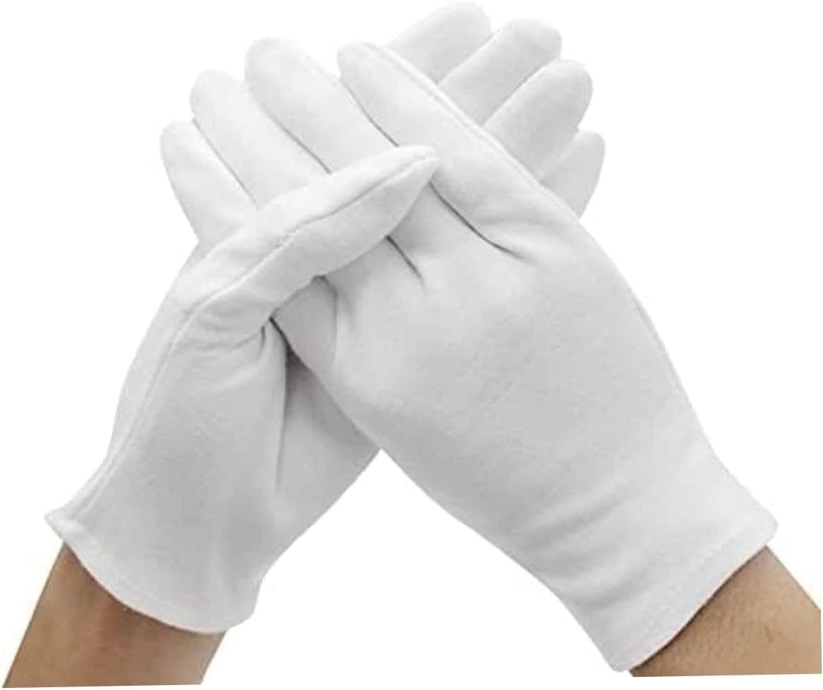 15 pares de guantes de algodón blanco para eccema y manos secas, guantes de trabajo transpirables, guantes de spa hidratantes, guantes de inspección
