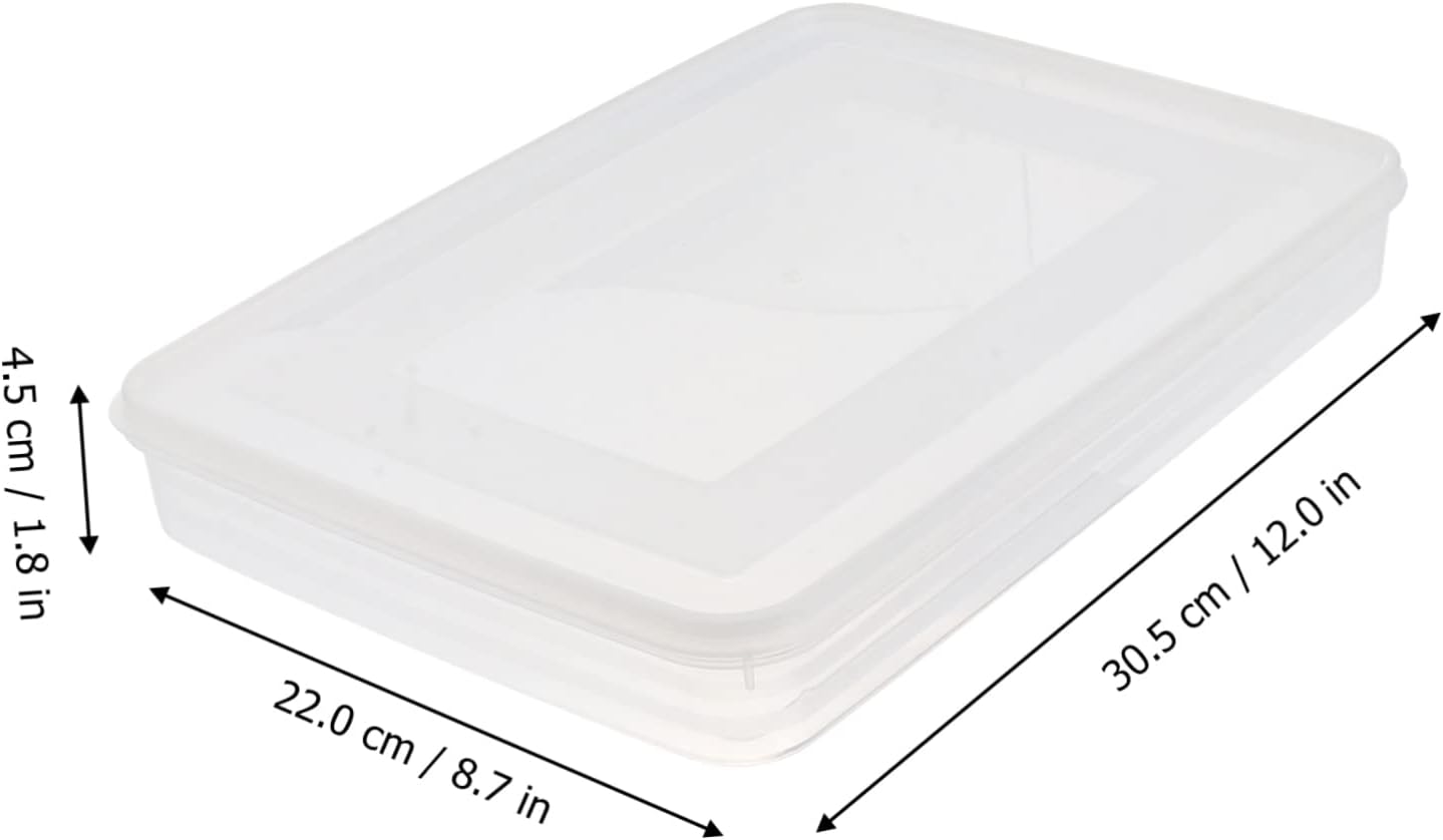 HOMSFOU 2 unidades de cajas de bola de masa para nevera, contenedor de plástico grande, contenedores de almacenamiento planos, contenedores