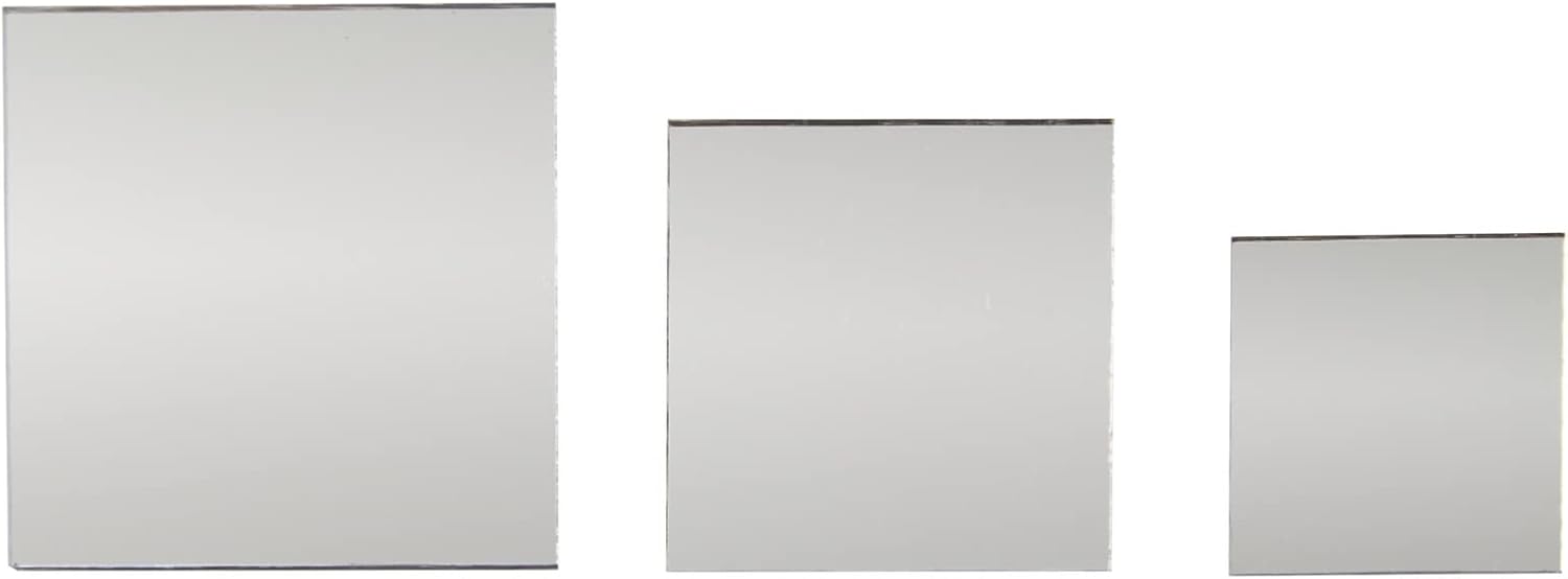 150 espejos cuadrados pequeños para manualidades, azulejos de vidrio para centros de mesa, decoraciones de bricolaje (3 tamaños)