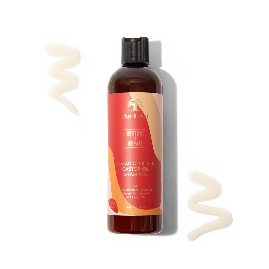 As I Am Champú de aceite de ricino negro jamaicano, 12.0 fl oz