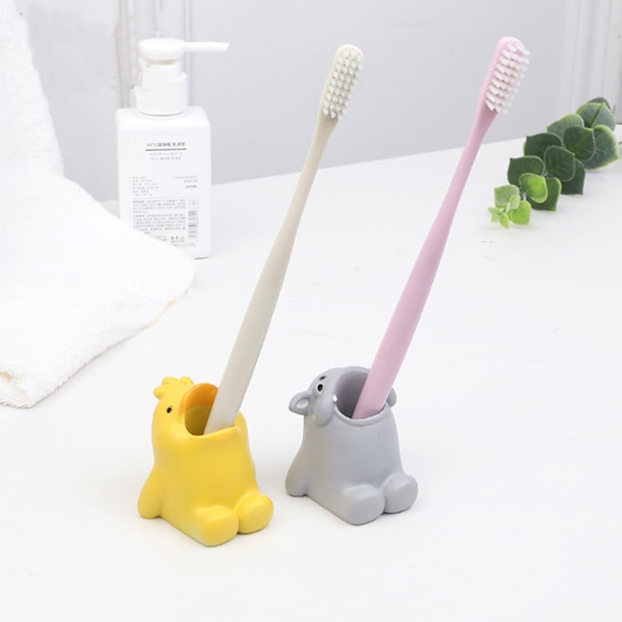 Soporte para cepillos de dientes, lindo organizador de baño de resina, soporte multifuncional para bolígrafos, caja de almacenamiento de escritorio,