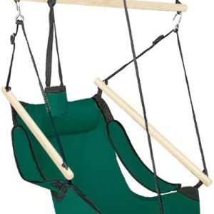 Upgraded Unique Hammock Sky Chair, Air Deluxe Hanging Swing Seat with Rope Through The Bars Safer Relax with Drink Holder & Fuller Pillow Beech Wood Upgraded Unique Hammock Sky Chair, Air Deluxe Hanging Swing Seat with Rope Through The Bars Safer Relax with Drink Holder & Fuller Pillow Beech Wood