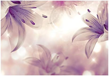 artgeist Mural de pared con flores moradas de 135 x 101 pulgadas, papel tapiz autoadhesivo autoadhesivo para despegar y pegar, calcomanía grande