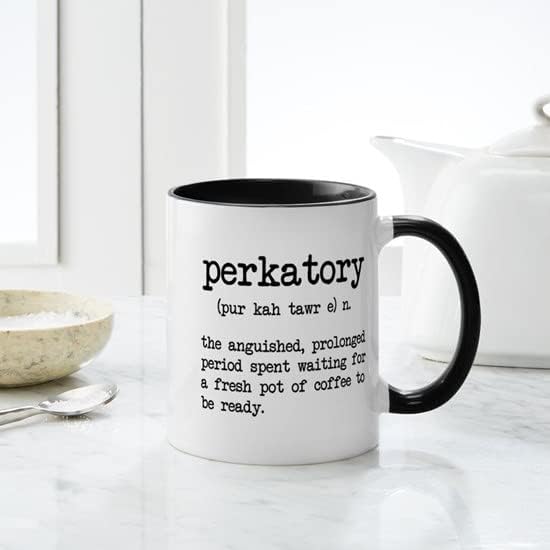 CafePress Perkatory Mugs – Taza de café de cerámica de 11 oz (11.0 fl oz)