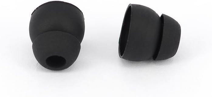 10pcs Negro Doble Brida Reemplazo Auriculares Silicona Auriculares EarTips 0.161 in Conector (Se adapta a PowerBeats 2 inalámbricos)