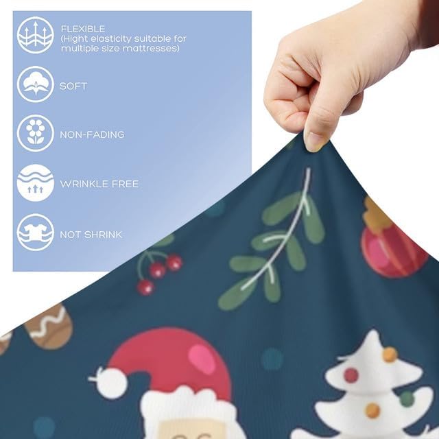 Bidesign Juego de funda de edredón tamaño matrimonial con temática navideña (diseño de cerezaárbol de Navidadcampana) para vacaciones (1 funda de