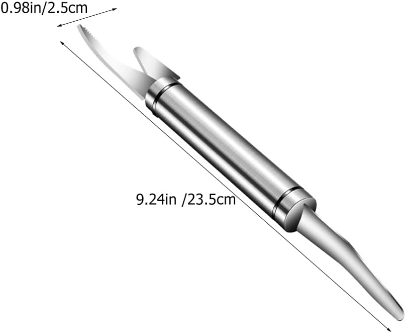 Hemoton 3 cuchillos de pescado de camarón de acero inoxidable para camarones, herramienta peladora multifunción, removedor de escamador de pescado
