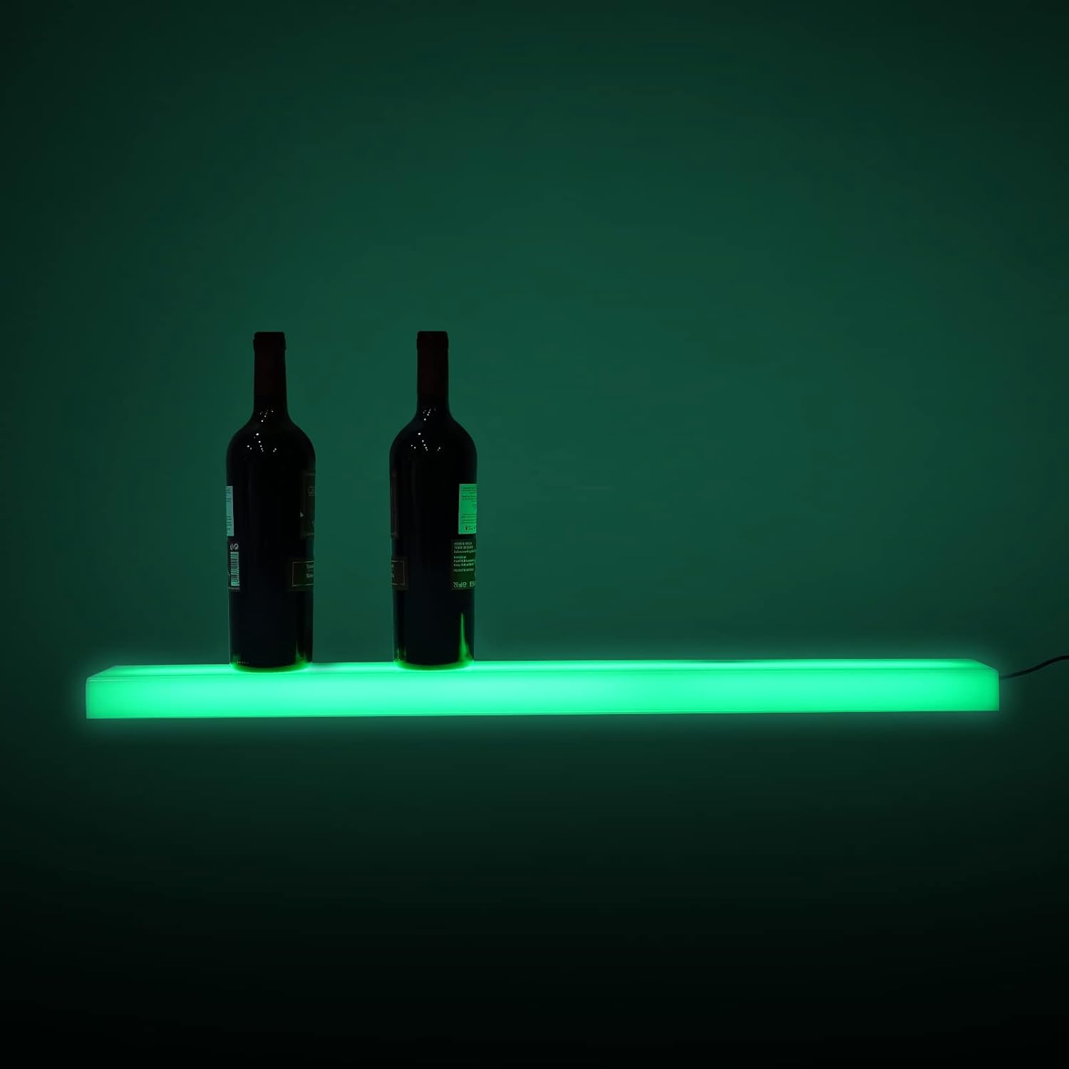 Gdrasuya10 Paquete de 2 estantes LED de exhibición de botellas de licor montados en la pared, estante de barra con luz LED, estantes LED flotantes