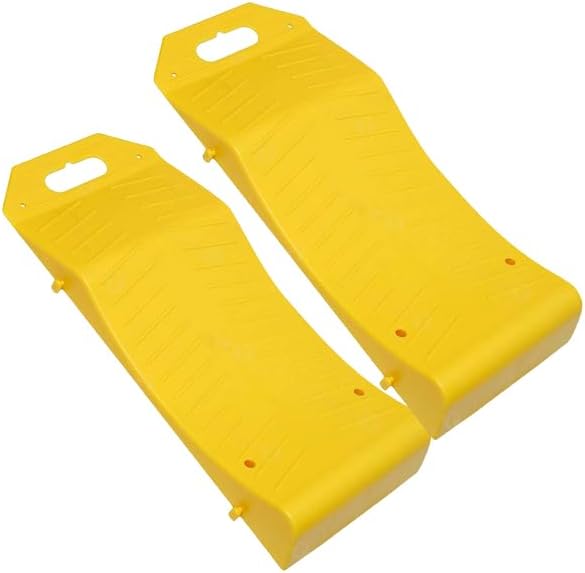Zone Tech – Rampas ahorradoras de neumáticos de alta calidad, portátiles, altamente visibles, color amarillo, rampas de viaje para almacenamiento de