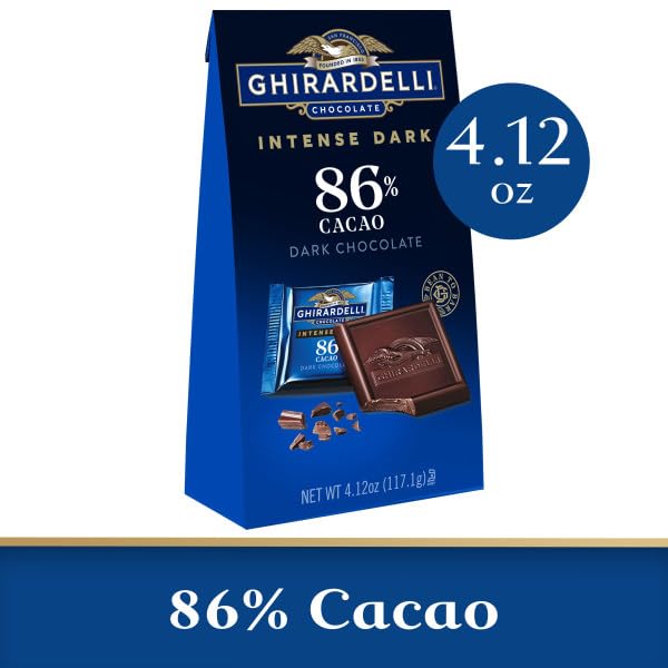 Ghriardelli 86% Cacao – Bolsa mediana intensa de chocolate oscuro, 4.12 onzas, paquete de dos