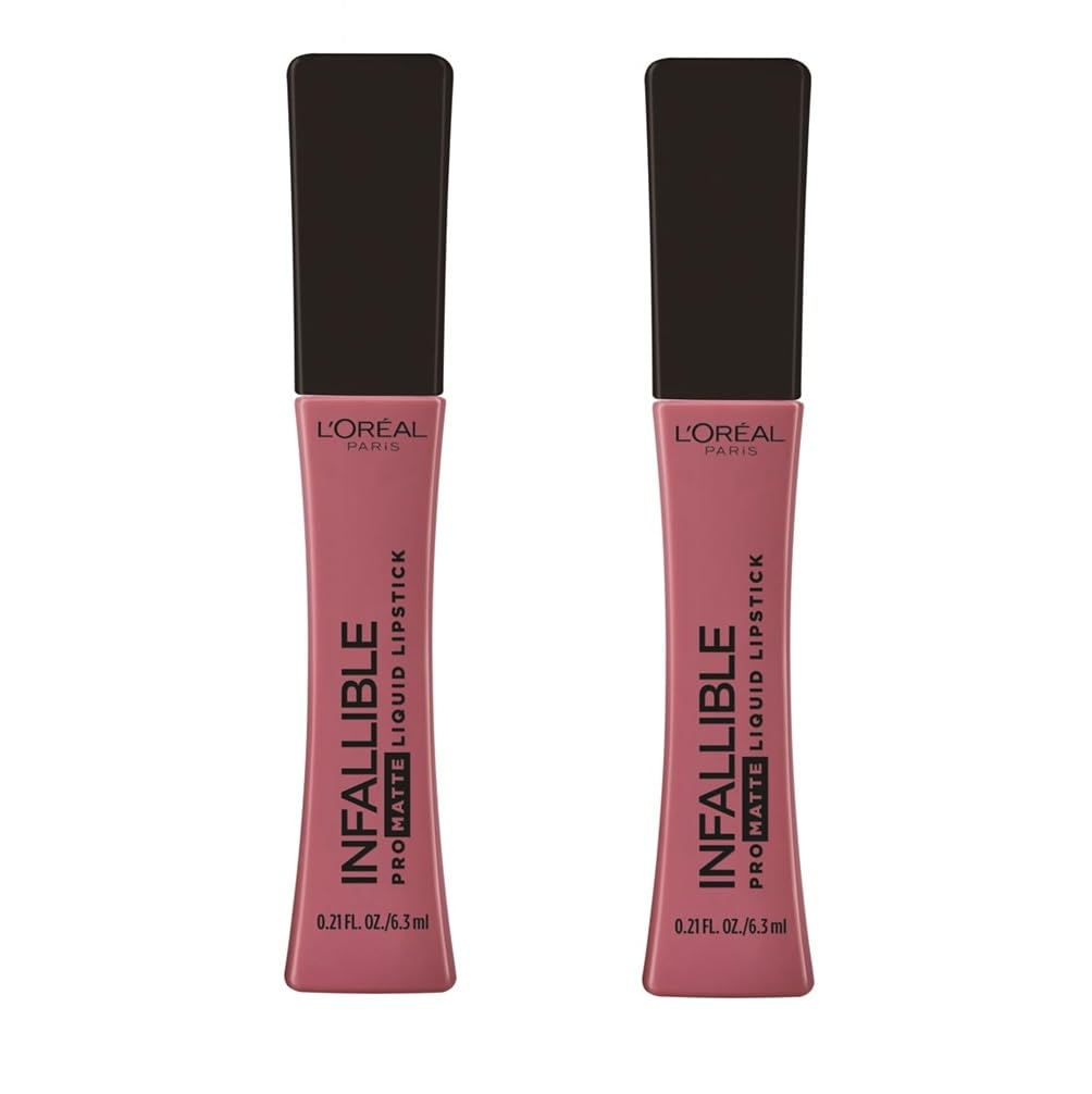 L’Oreal Paris Infallible Pro Matte Liquid Lipstick – Pack de 2 pintalabios líquidos, Petal Potion 372