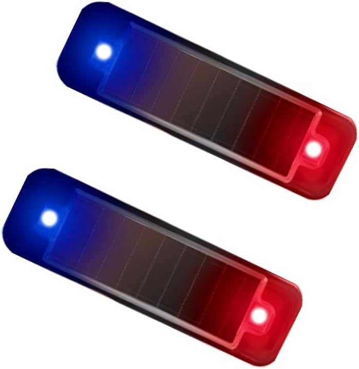Aolyty Luz de advertencia solar, luz LED intermitente, impermeable, luz de seguridad alimentada por energía solar, paquete de 2 para conducción
