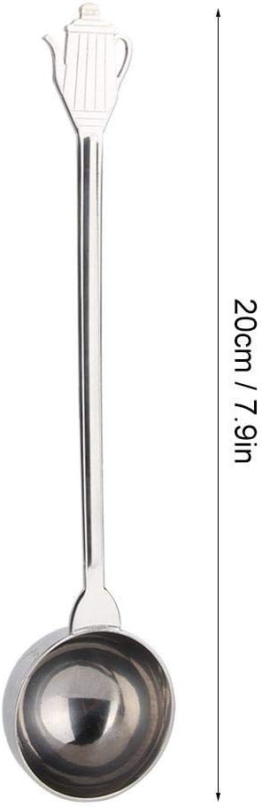 Fdit Cuchara de café de acero inoxidable de 0.35 onzas con mango largo, cucharadas medidas, cucharas para máquina de café expreso, cucharas para té,