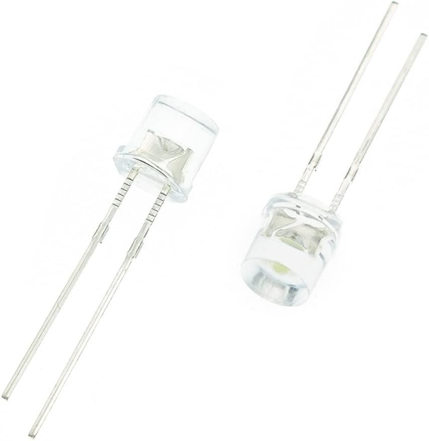100pcs Min 5mm Flat Top White Red Pink Yellow Blue Wide Angle Light Lamp Diode LED Ultra Bright Bulbs Emitting Diode F5 5mm Lamp Crystal diodes