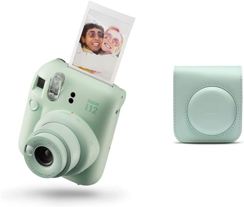 Fujifilm Instax Mini 12 – Funda para cámara instantánea + cámara, color verde menta