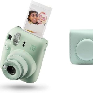 Fujifilm Instax Mini 12 – Funda para cámara instantánea + cámara, color verde menta Fujifilm Instax Mini 12 – Funda para cámara instantánea + cámara, color verde menta