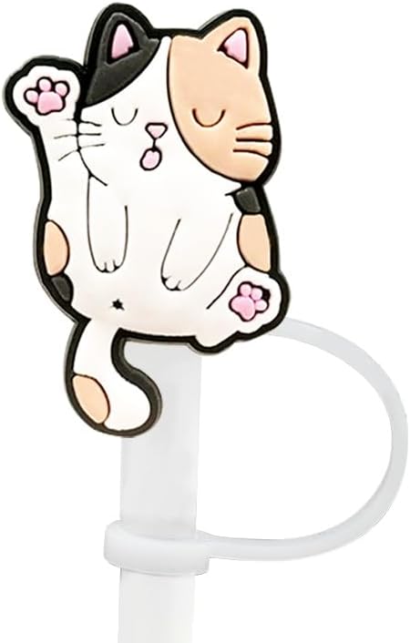 I Love Cat – Fundas de paja para Stanley de 30 y 40 onzas, fundas de paja de 0.394 pulgadas, bonitos adornos de paja de dibujos animados para vasos,