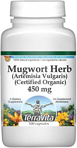 Hierba Artemisia Vulgaris (Orgánica Certificada) – 450 mg (100 Cápsulas, ZIN 517772) – Paquete de 2