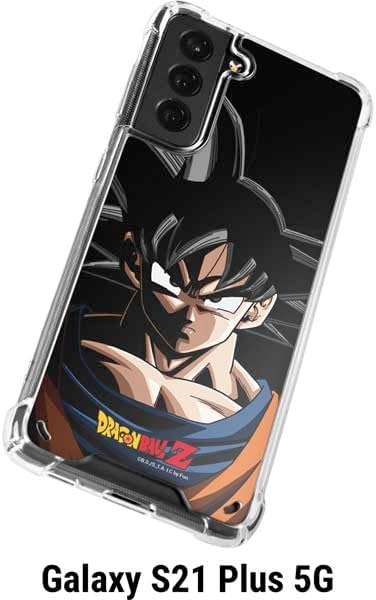 Skinit Funda transparente compatible con Galaxy S21 Plus 5G  Diseño de retrato de Dragon Ball Z Goku con licencia oficial