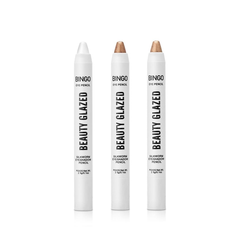 UOCK Sombra de ojos, 3 lápices de sombra de ojos en crema brillante, resistente al agua y de larga duración, barra de contorno de color metálico