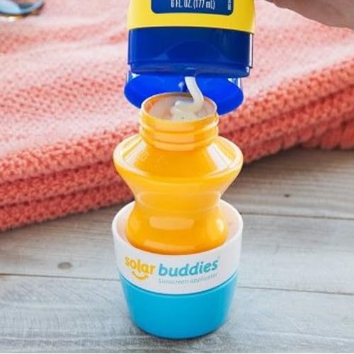 Pink Bag Bundle Solar Buddies – Bolsa aplicadora de protector solar recargable enrollable con aplicador de clip Carabina para familias, niños,