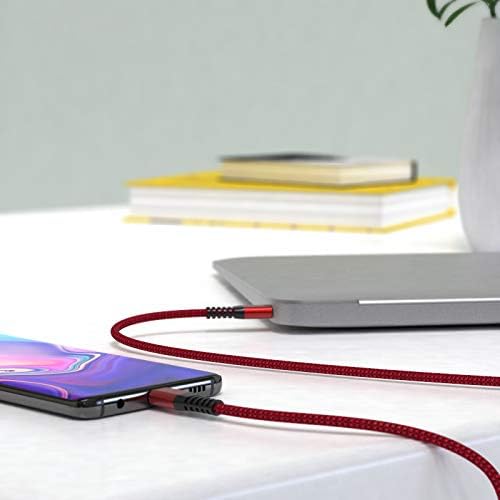 IFLASH Paquete de 2 Cable USB tipo C trenzado de nailon, USB A 2.0 a USB-C, cable de carga rápida para Samsung Galaxy S10 S9 S8 Plus Note 9 8, Moto