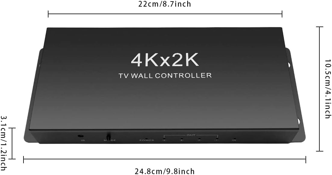 Controlador de pared de video, pantalla HD 4K x 2K, procesador profesional de empalme sin costuras con RS232, entrada HDMI, salida HDMI de 4 vías y