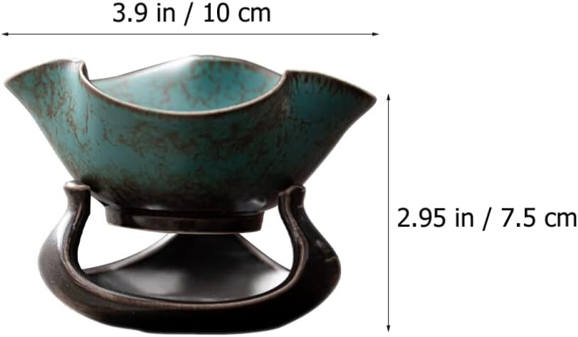 DOITOOL Colador de té de porcelana, 1 juego de infusor de té, filtro de té de cerámica retro, filtro de té de Kung Fu, colador de té de hojas