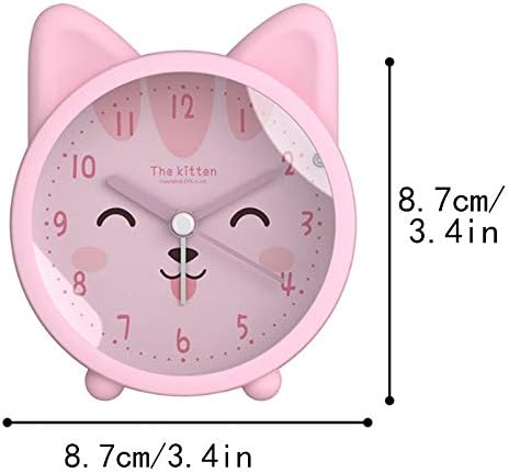 Niños Lindo Animal PerroGato Despertador Silencioso No Ticking Silicona Reloj Noche Luz Reloj De Viaje