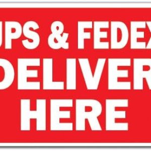 UPS & FEDEX DELIVER HERE Letrero de entrega de camiones de correo para oficina de estacionamiento  Interiorexterior  Cartel de plƔstico de 14 UPS & FEDEX DELIVER HERE Letrero de entrega de camiones de correo para oficina de estacionamiento  Interiorexterior  Cartel de plƔstico de 14