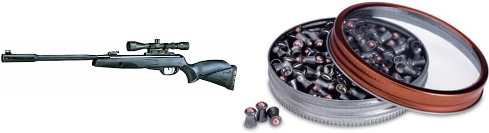 Gamo 611006325554 Whisper Fusion Mach 1 Rifle de aire .22 Cal y 632127554 PELLETS .22 Cal. TINS de 100 – BL