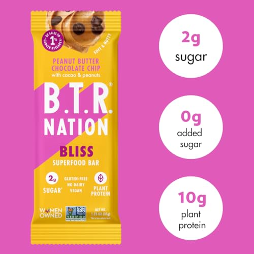B.T.R. Bar Superfood – Barras de proteína cetogénica, proteína vegana a base de plantas, alimentos bajos en carbohidratos, bajas en calorías, sin