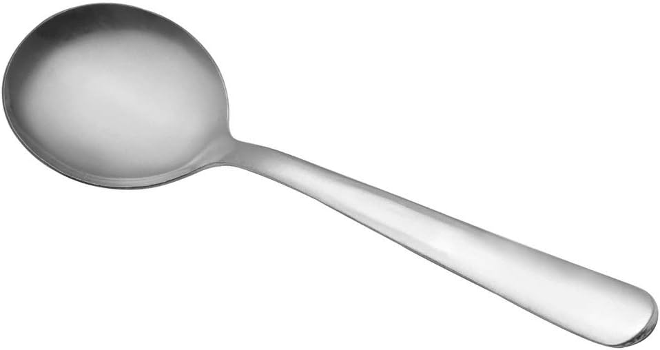 Grosseto – Juego de 36 cucharas de caldo de peso pesado, 6 pulgadas, 18 cucharas de sopa redondas de acero inoxidable para restaurantecatering,