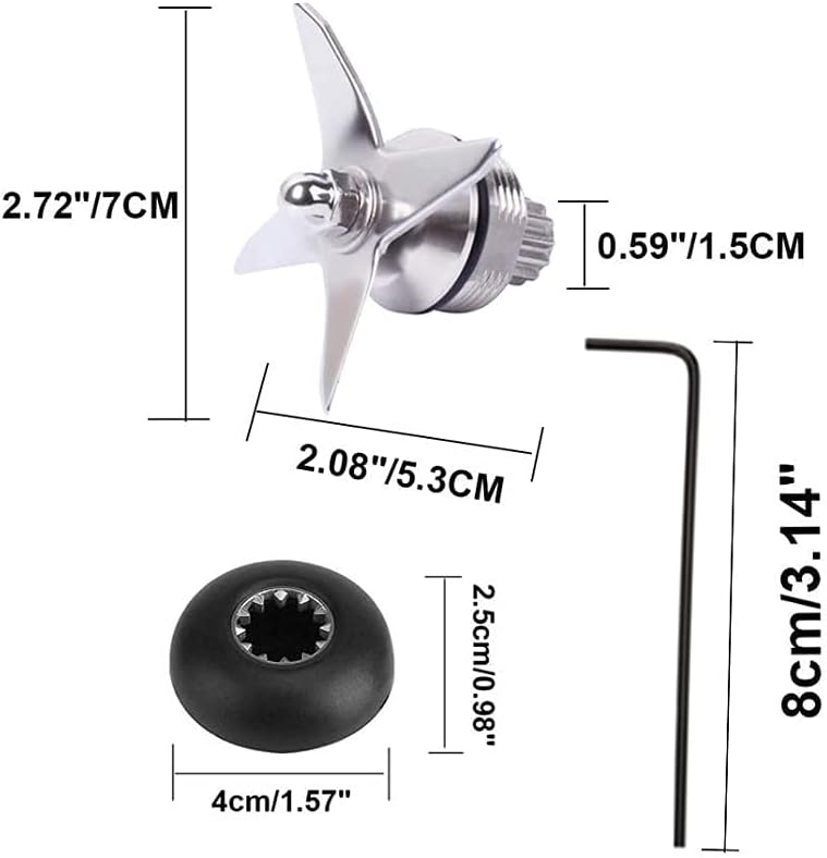 Conjunto de cuchilla con kit de zócalo de accionamiento Piezas de repuesto para Vita-Mix 1151 1152 Wet Blade Fit 5200