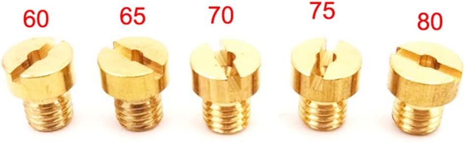 DJ-Motor Jets de carburador de 0.197 in # 60 65 70 75 80 para 2 tiempos 50cc 60cc 66cc 80cc bicicleta motorizada Push Bike