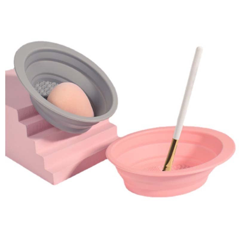 Almohadilla de limpieza de brochas de maquillaje, limpiador de brochas de maquillaje de silicona, cuenco de limpieza de brochas de maquillaje