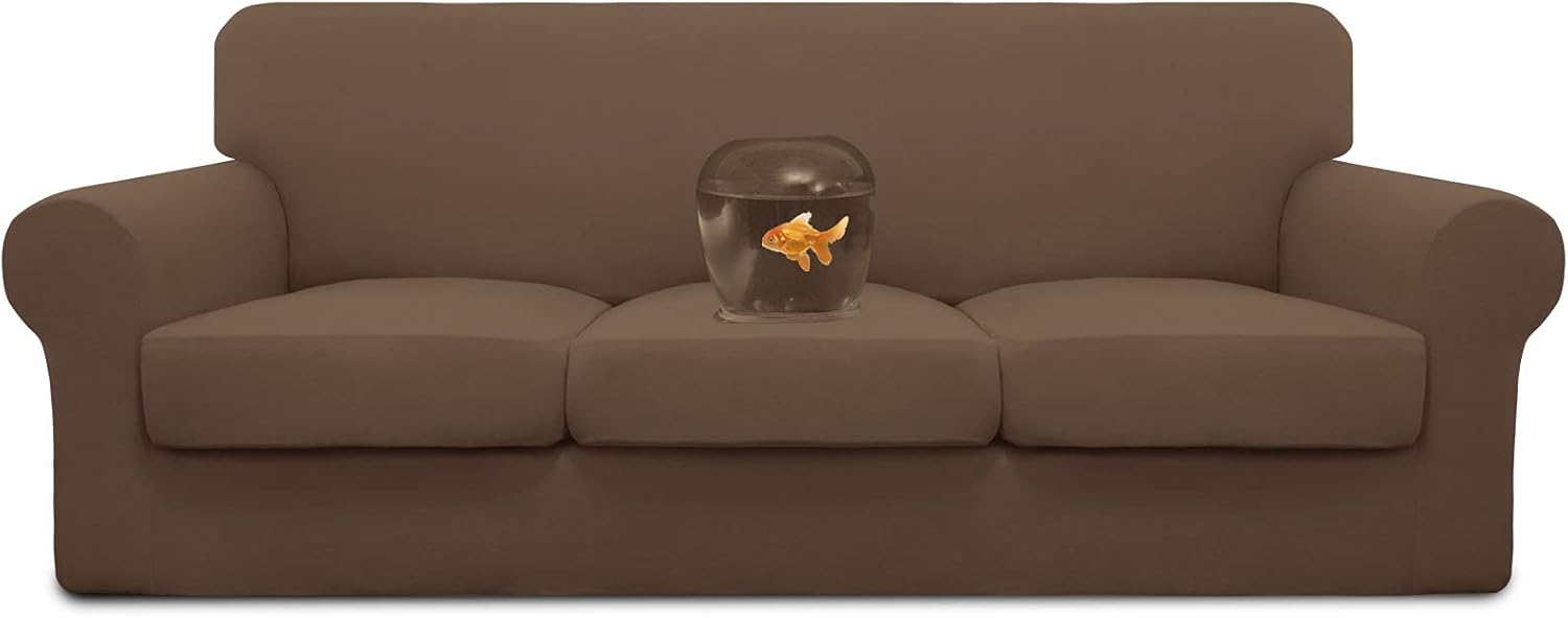 Easy-Going Funda de sofá suave 100% impermeable doble elástica para perros, funda de sofá para sofá de 3 cojines separados, protector de muebles a